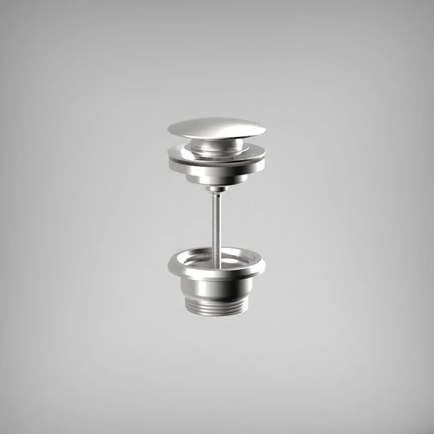 Ava Universal Click Basin Waste & Freeflow Adaptor - Brushed Stainless Steel product image - Image 1