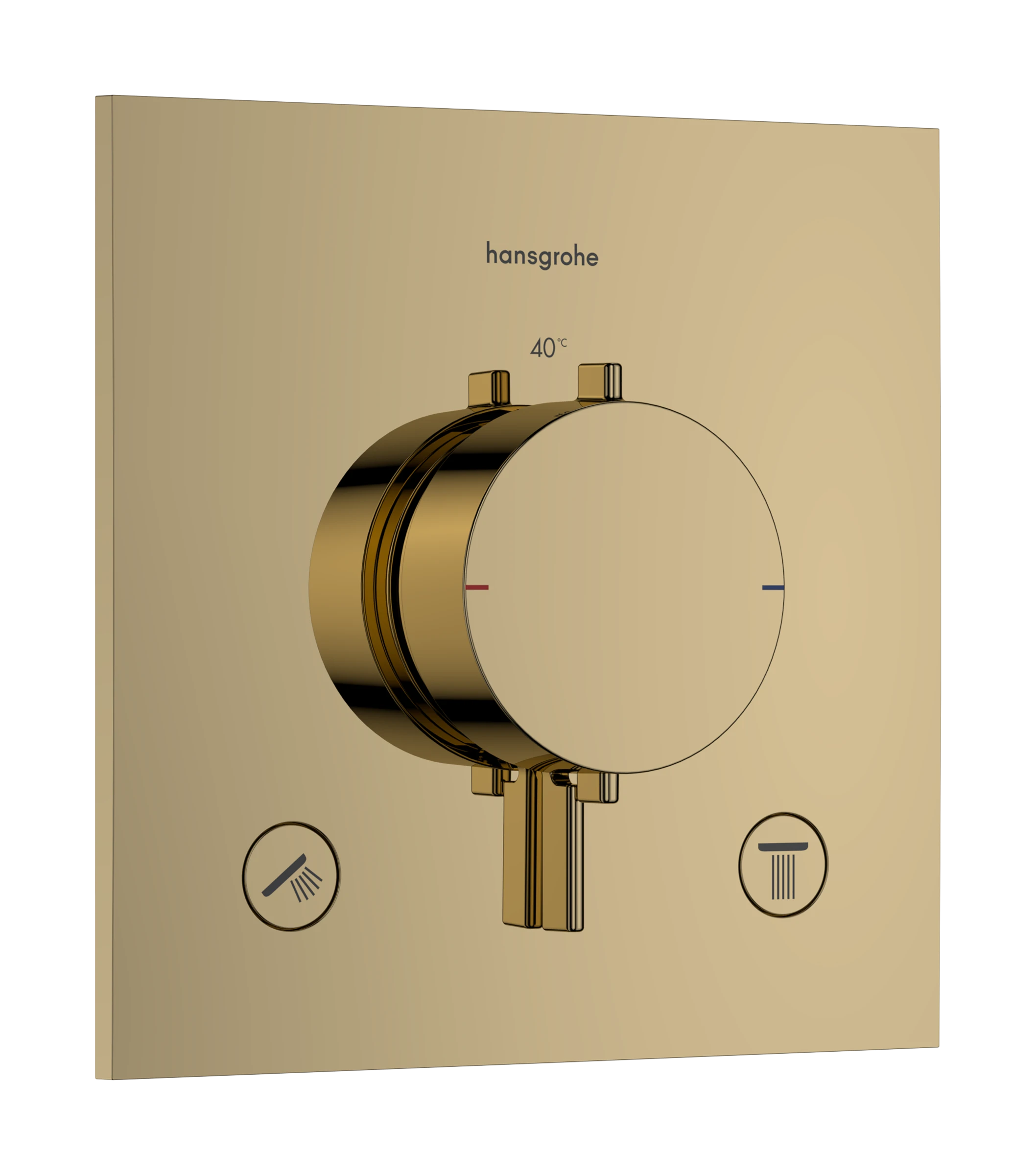 Hansgrohe Ecostat Comfort E Thermostatic Shower Mixer Concealed 267 X 240 X 180mm Gold - Polished