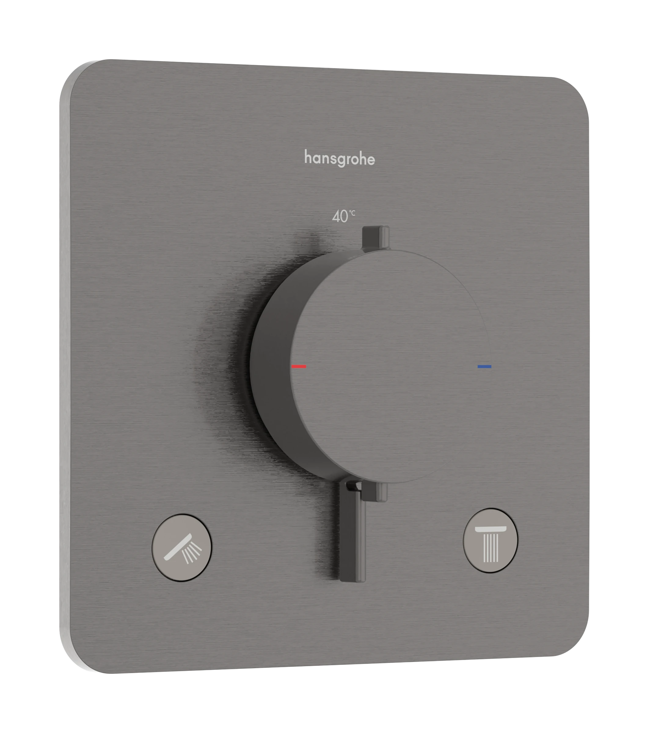 Hansgrohe Ecostat Comfort Q Thermostatic Shower Mixer Concealed 262 X 233 X 168mm Gunmetal/chrome - Brushed