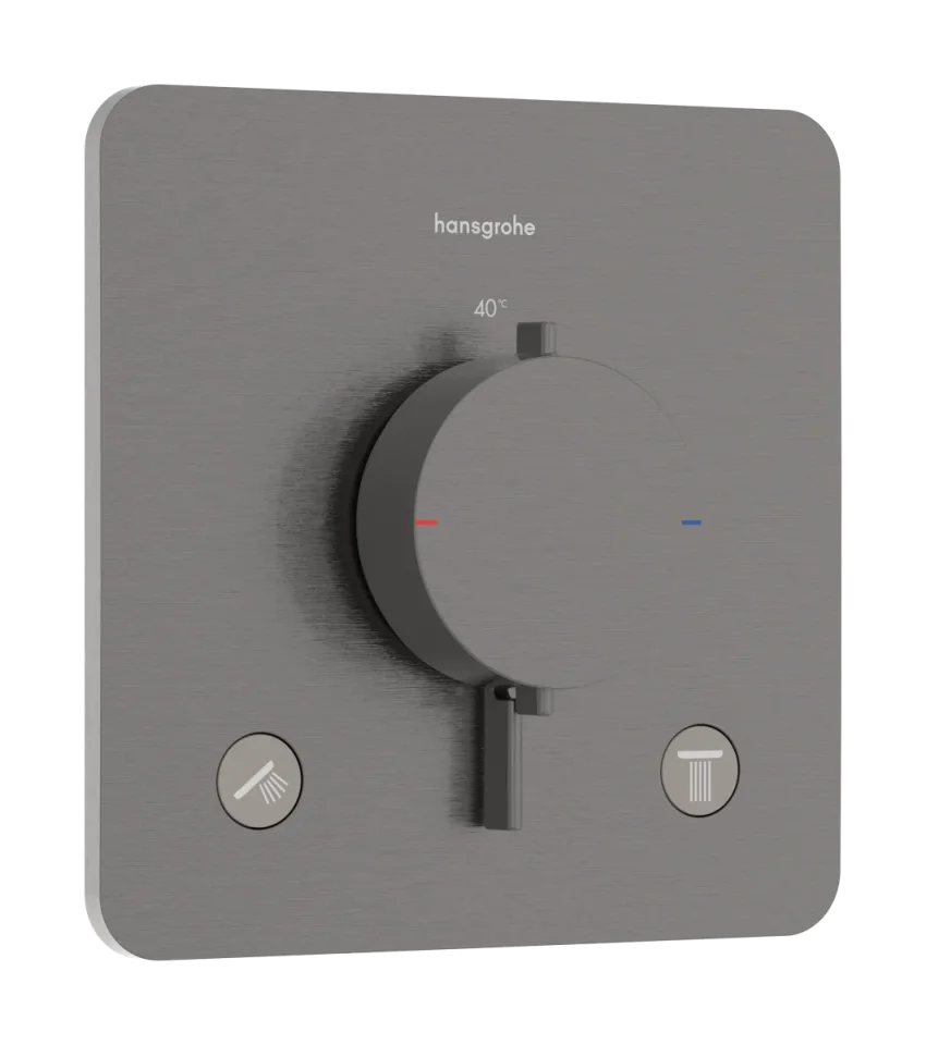 Hansgrohe Ecostat Comfort Q Thermostatic Shower Mixer Concealed 262 X 233 X 168mm Gunmetal/chrome - Brushed product image - Image 1