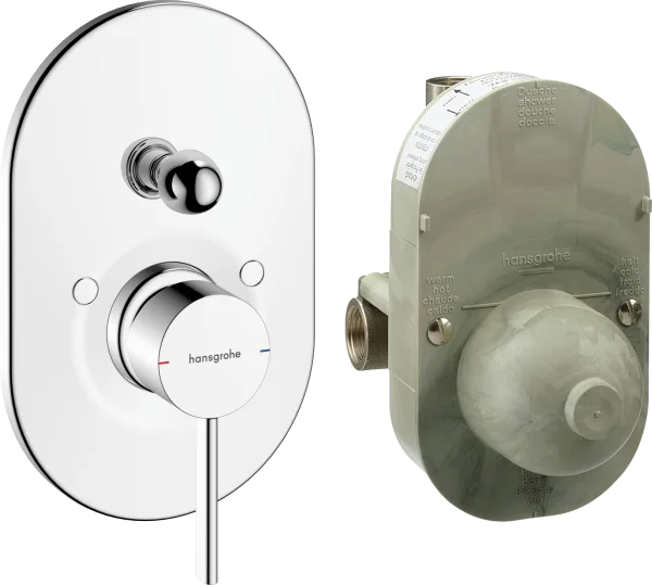 Hansgrohe Zesis S Bath Mixers Concealed 230 X 180 X 125mm Chrome