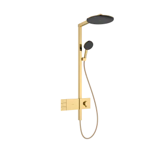 Hansgrohe Raindance Alive S Showerpipes With Thermostatic Mixer 1170 X 350 X 180mm Gold - Polished