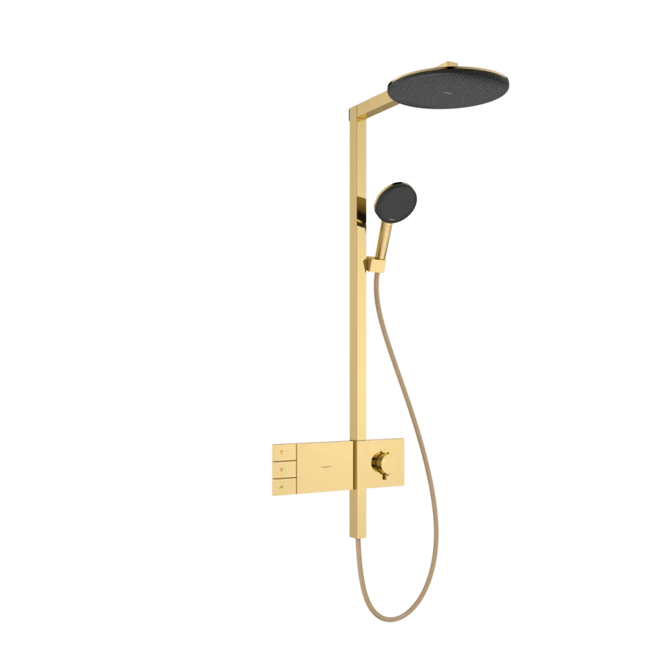 Hansgrohe Raindance Alive S Showerpipes With Thermostatic Mixer 1170 X 350 X 180mm Gold - Polished product image - Image 1