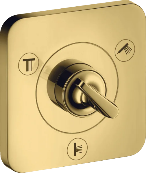 Axor Citterio E Shut-off / Diverter Valve Trio / Quattro Finish Set 120 Mm X 120 Mm Gold Polished