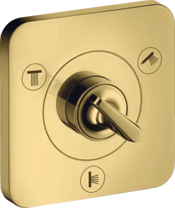 Axor Citterio E Shut-off / Diverter Valve Trio / Quattro Finish Set 120 Mm X 120 Mm Gold Polished