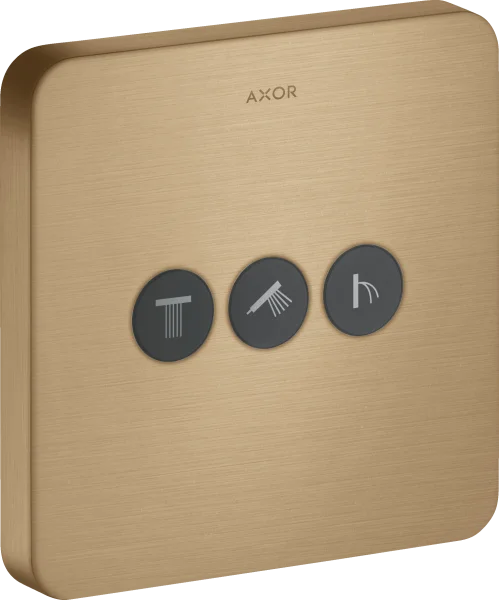Axor Showerselect Valve Softsquare For Concealed Installation For 3 Outlets Brushed Bronze