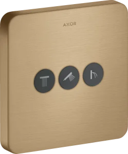 Axor Showerselect Valve Softsquare For Concealed Installation For 3 Outlets Brushed Bronze