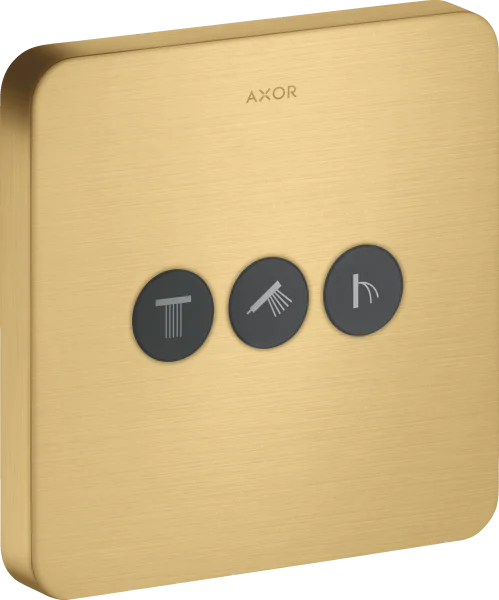 Axor Showerselect Valve Softsquare For Concealed Installation For 3 Outlets Gold Brushed