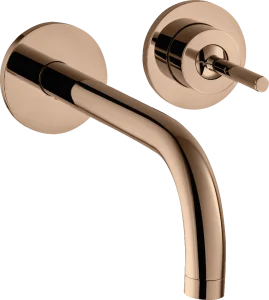 Axor Uno Single Lever Basin Mixer For Concealed Installation Wall-mounted With Spout 165 Mm And Escutcheons Polished Red Gold