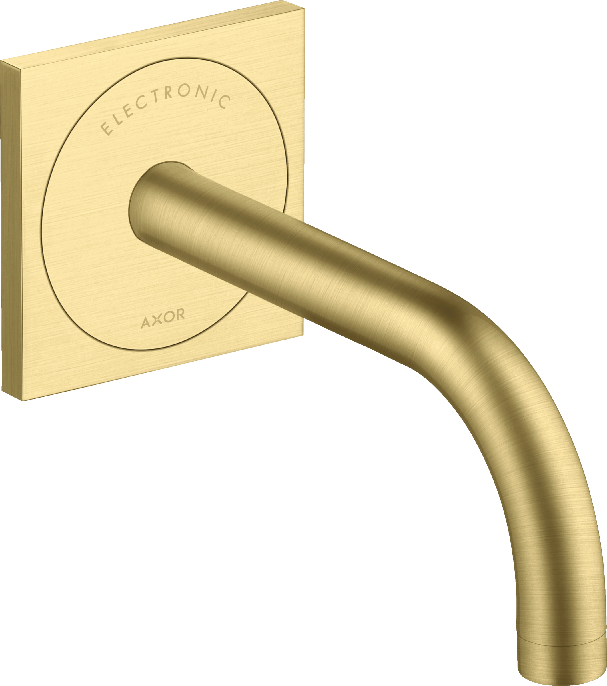 Axor Uno Electronic Basin Mixer For Concealed Installation Wall-mounted With Spout 165 Mm Brushed Brass