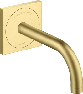 Axor Uno Electronic Basin Mixer For Concealed Installation Wall-mounted With Spout 165 Mm Brushed Brass