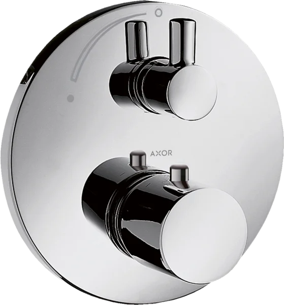 Axor Uno Thermostatic Mixer For Concealed Installation With Shut-off Valve Polished Black Chrome