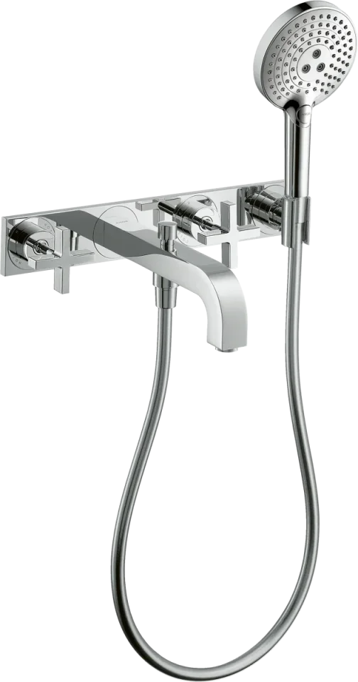 Axor Citterio 3-hole Bath Mixer For Concealed Installation Wall-mounted With Cross Handles And Plate Chrome product image - Image 2