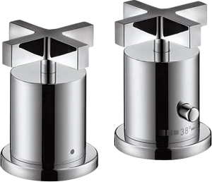 Axor Citterio 2-hole Rim-mounted Thermostatic Bath Mixer With Cross Handles Chrome