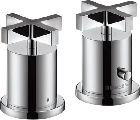 Axor Citterio 2-hole Rim-mounted Thermostatic Bath Mixer With Cross Handles Chrome