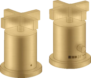 Axor Citterio 2-hole Rim-mounted Thermostatic Bath Mixer With Cross Handles Gold Brushed