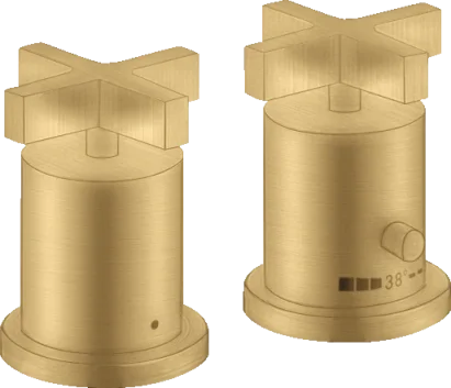 Axor Citterio 2-hole Rim-mounted Thermostatic Bath Mixer With Cross Handles Gold Brushed