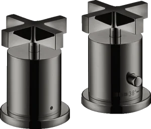 Axor Citterio 2-hole Rim-mounted Thermostatic Bath Mixer With Cross Handles Polished Black Chrome