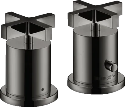Axor Citterio 2-hole Rim-mounted Thermostatic Bath Mixer With Cross Handles Polished Black Chrome