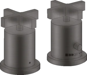 Axor Citterio 2-hole Rim-mounted Thermostatic Bath Mixer With Cross Handles Brushed Black Chrome