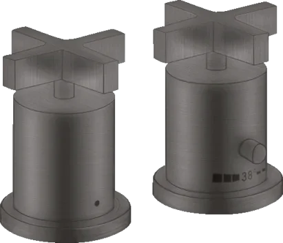 Axor Citterio 2-hole Rim-mounted Thermostatic Bath Mixer With Cross Handles Brushed Black Chrome