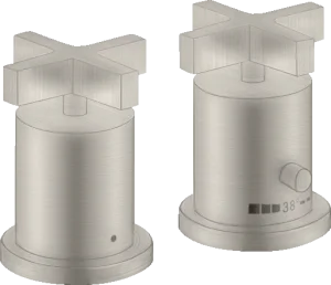 Axor Citterio 2-hole Rim-mounted Thermostatic Bath Mixer With Cross Handles Stainless Steel
