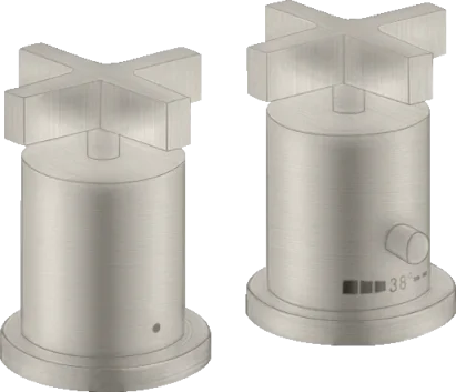 Axor Citterio 2-hole Rim-mounted Thermostatic Bath Mixer With Cross Handles Stainless Steel