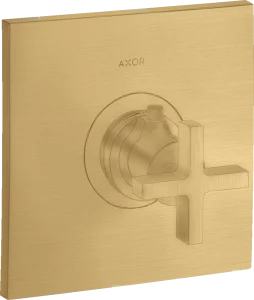 Axor Citterio Thermostatic Mixer Highflow For Concealed Installation With Cross Handle Gold Brushed