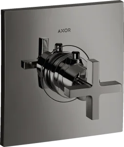 Axor Citterio Thermostatic Mixer Highflow For Concealed Installation With Cross Handle Polished Black Chrome
