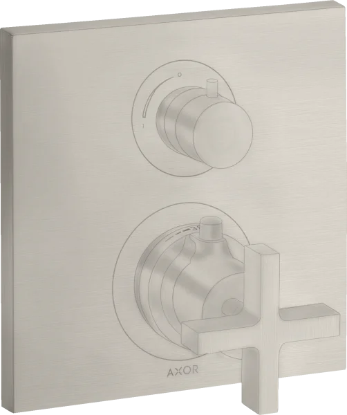 Axor Citterio Thermostatic Mixer For Concealed Installation With Shut-off / Diverter Valve And Cross Handle Stainless Steel