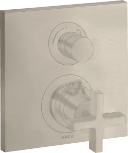 Axor Citterio Thermostatic Mixer For Concealed Installation With Shut-off / Diverter Valve And Cross Handle Brushed Nickel