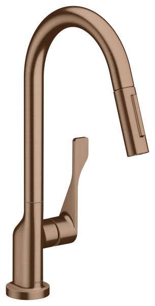 Axor Citterio Single Lever Kitchen Mixer 250 With Pull-out Spray Brushed Red Gold