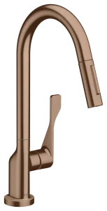 Axor Citterio Single Lever Kitchen Mixer 250 With Pull-out Spray Brushed Red Gold