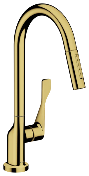 Axor Citterio Single Lever Kitchen Mixer 250 With Pull-out Spray Gold Polished
