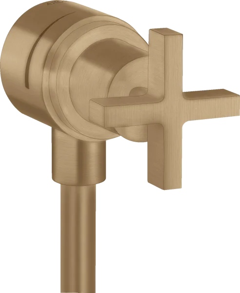 Axor Citterio Wall Outlet Stop With Non-return Valve, Shut-off Valve And Cross Handle Brushed Bronze