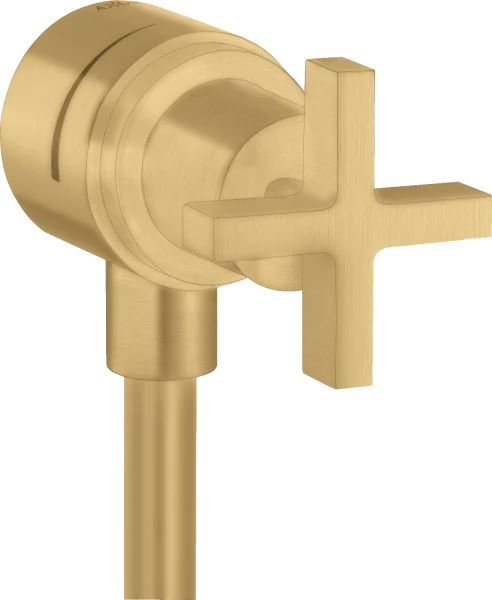 Axor Citterio Wall Outlet Stop With Non-return Valve, Shut-off Valve And Cross Handle Gold Brushed