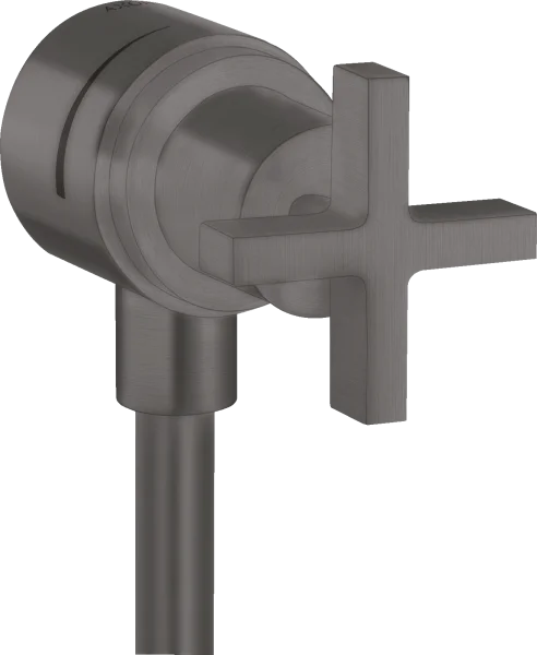 Axor Citterio Wall Outlet Stop With Non-return Valve, Shut-off Valve And Cross Handle Brushed Black Chrome