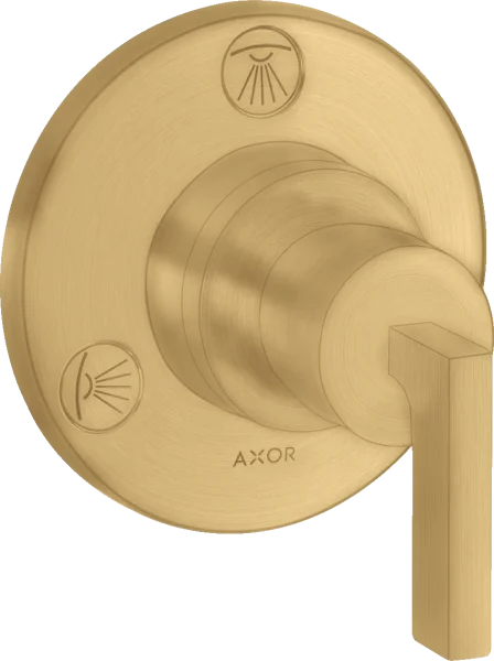 Axor Citterio Shut-off / Diverter Valve Trio / Quattro Finish Set With Lever Handle Gold Brushed