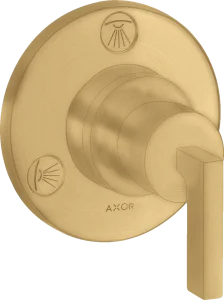 Axor Citterio Shut-off / Diverter Valve Trio / Quattro Finish Set With Lever Handle Gold Brushed