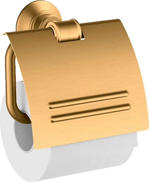 Axor Montreux Toilet Roll Holder With Cover Gold Brushed