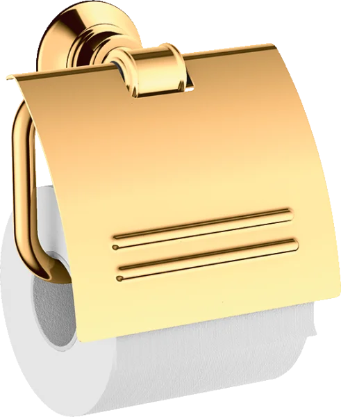 Axor Montreux Toilet Roll Holder With Cover Gold Polished