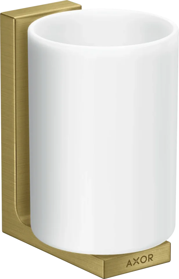 Axor Universal Rectangular Tooth Brush Tumbler 256 X 163 X 102mm Brass - Brushed product image - Image 1