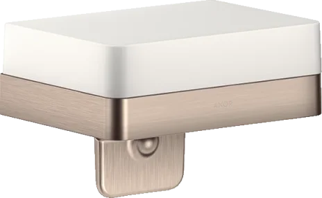 Axor Universal Softsquare Soap Dispenser With Shelf Brushed Nickel