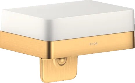 Axor Universal Softsquare Soap Dispenser With Shelf Brushed Brass