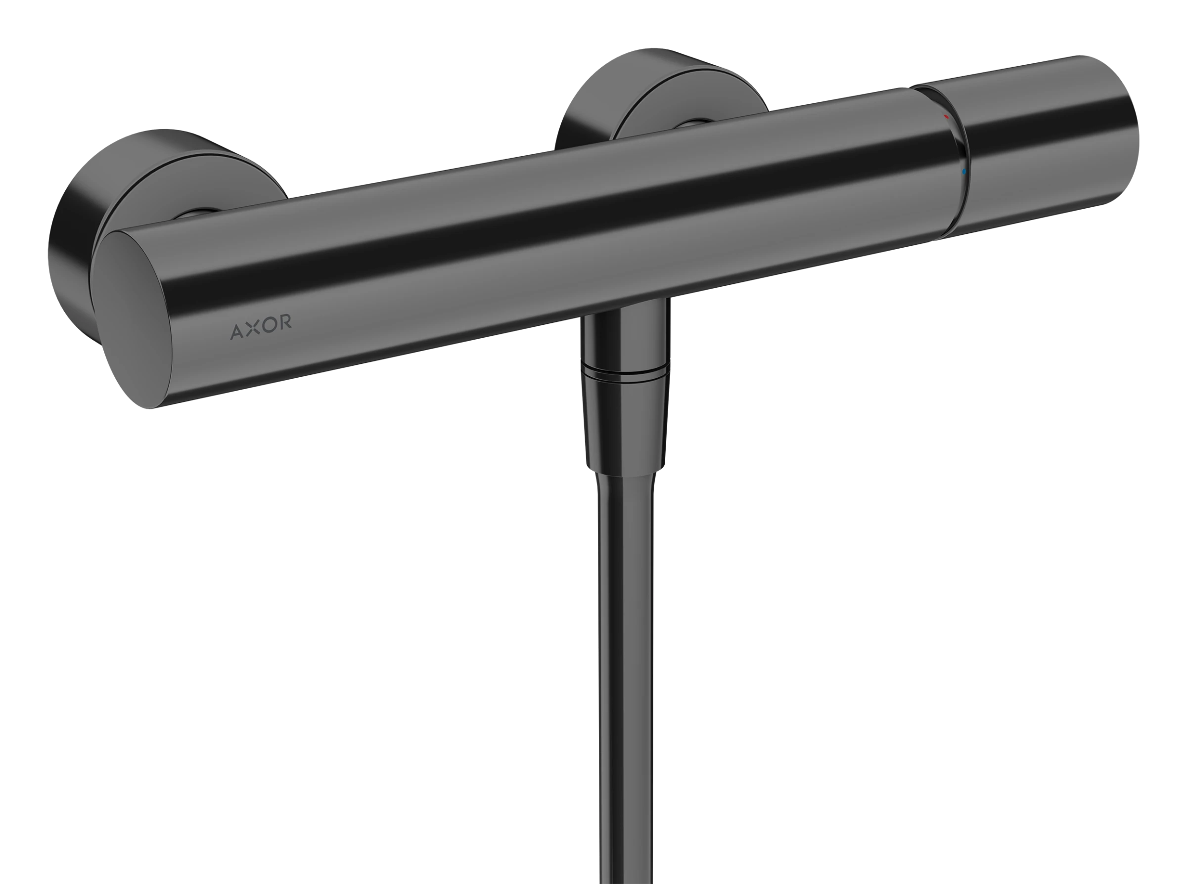 Axor Uno Single Lever Manual Shower Mixer For Exposed Installation With Zero Handle Polished Black Chrome
