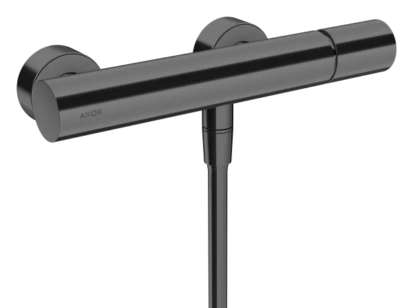 Axor Uno Single Lever Manual Shower Mixer For Exposed Installation With Zero Handle Polished Black Chrome