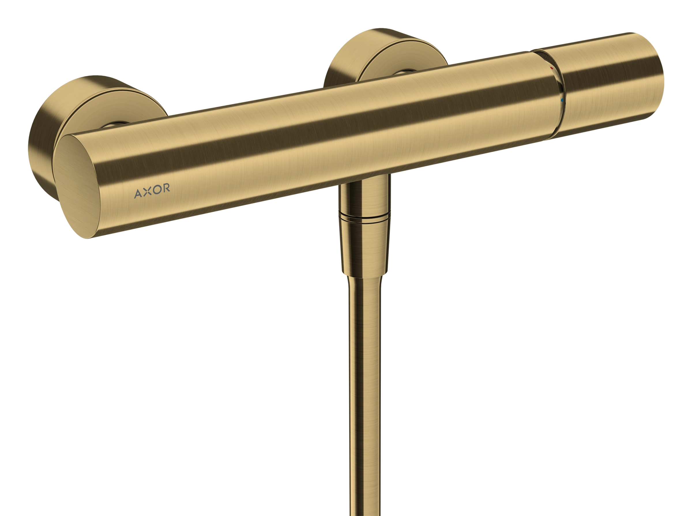 Axor Uno Single Lever Manual Shower Mixer For Exposed Installation With Zero Handle Brushed Brass