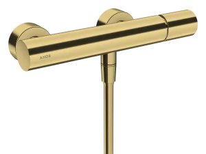 Axor Uno Single Lever Manual Shower Mixer For Exposed Installation With Zero Handle Gold Polished
