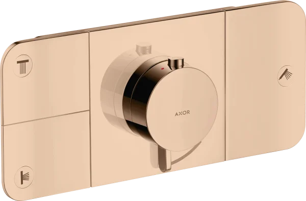 Axor One Thermostatic Module For Concealed Installation For 3 Outlets Polished Red Gold