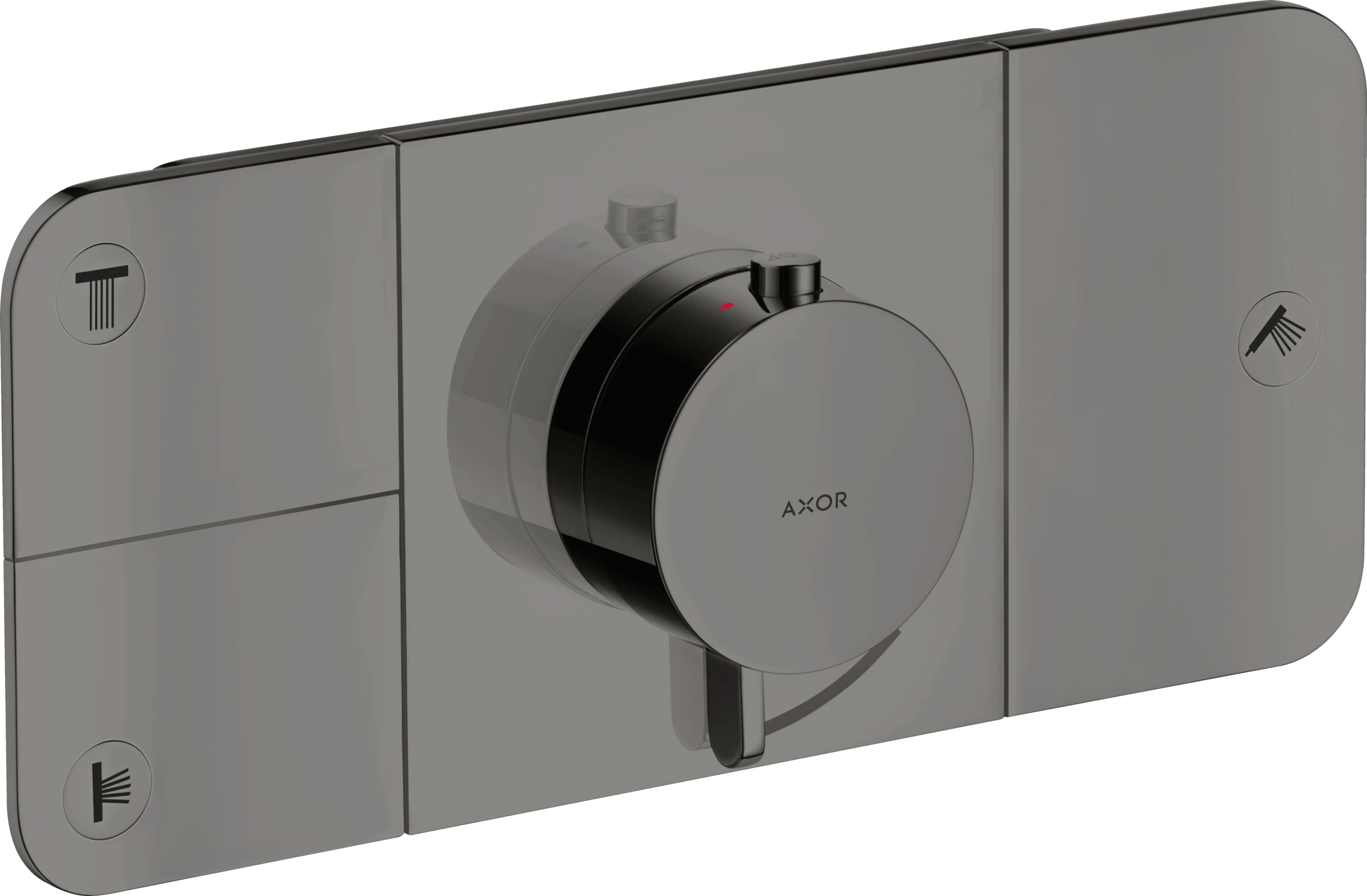 Axor One Thermostatic Module For Concealed Installation For 3 Outlets Polished Black Chrome